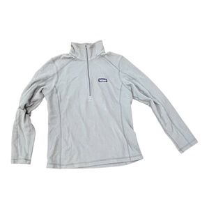 Patagonia Micro D 1/4 Zip Fleece Sweater Top, Women’s Medium, Feather Gray